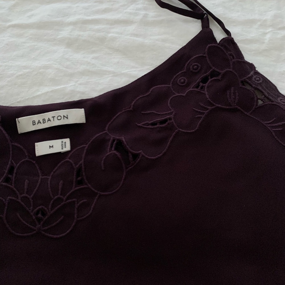 Purple Aritzia lace trim camisole
